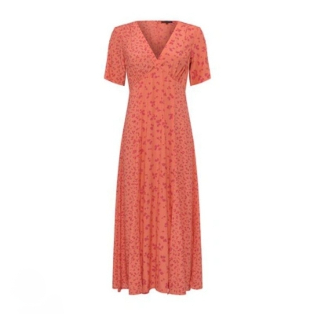 French Connection Bonita Draped V Neck Maxi Dress